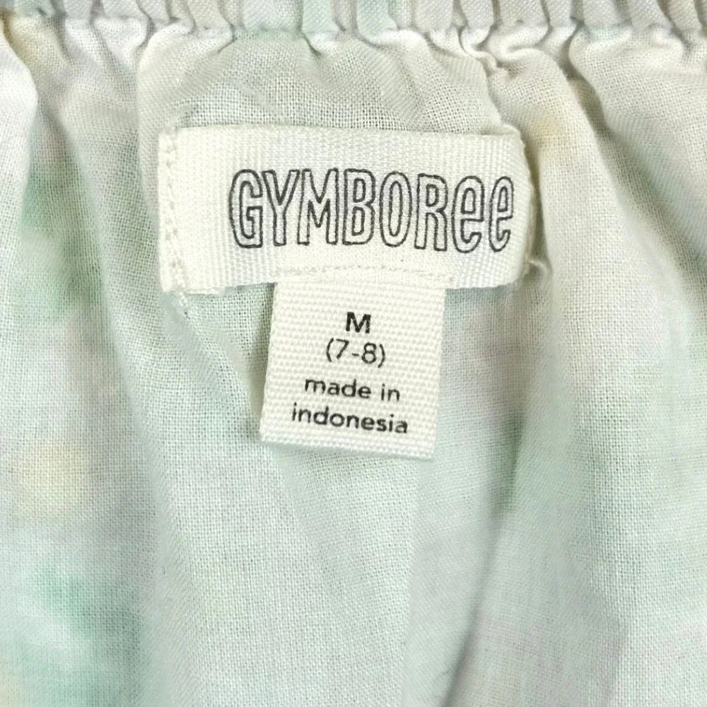 Gymboree Girls Green White Daisy Floral Flutter Sleeve‎ Top Blouse Size M 7-8